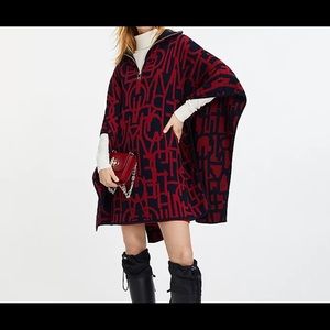 TOMMY HILFIGER Oversized Spell Out Print Cape $249